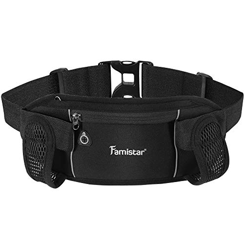 Product Cover Famistar Hydration Running Belt Running Fanny Waist Pack with Adjustable Straps, Large Pocket Waist Bag Phone Holder for Hiking Travel Joggingg Fits 6.5 inches Smartphones
