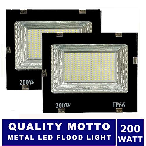Product Cover Quality Motto 200 Watt Ultra Thin Slim Ip66 LED Flood Outdoor Light Cool White Waterproof- 200W - Pack of 2
