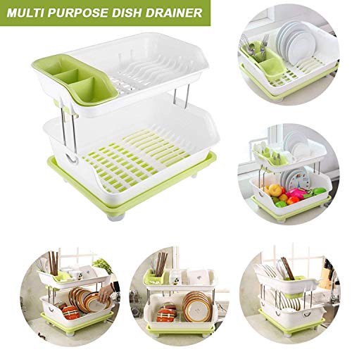 Product Cover HB Mall India Kitchen Dish Drainer Rack Plastic 2 Layer Organizer/Storage Rack & Washing Holder Basket (Available in Assorted Colors)