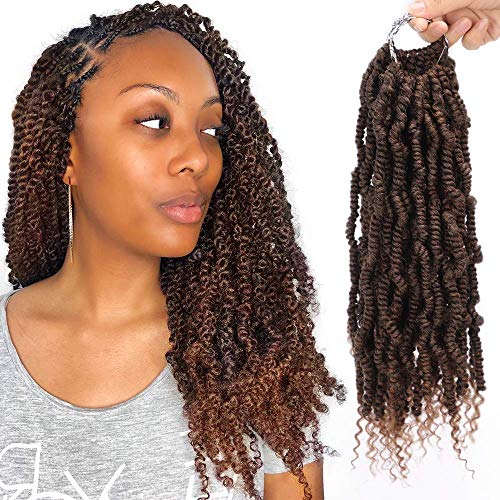 Product Cover Stamped Glorious Spring Twist Hair Crochet Curly Hair Bomb Twist Braiding Hair Extension 4 Pack Spring Twist Crochet Braids ... (14 Inch, 1B/30)