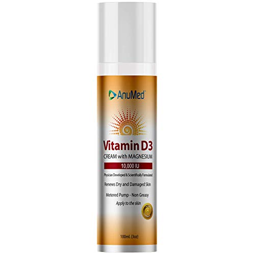 Product Cover Anumed Vitamin D3 Cream 10,000 IU with Magnesium | Best Calcium Absorption| Maximum Strength | Non Greasy Moisturizer for Dry Skin / 3oz