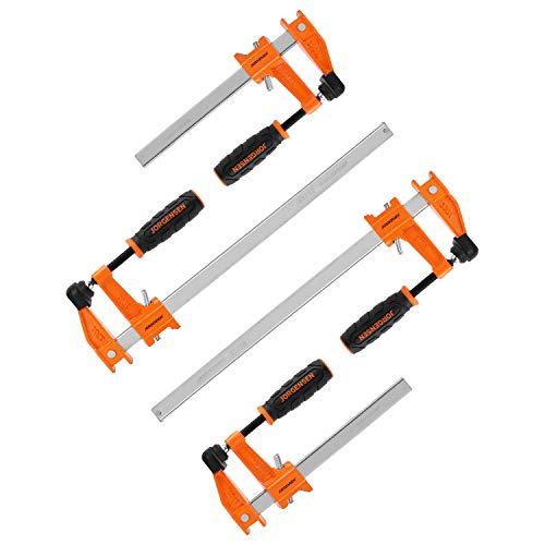 Product Cover JORGENSEN 4-pack Steel Bar Clamps Set, 6-inch & 12-inch Medium Duty, 600 Lbs Load Limit