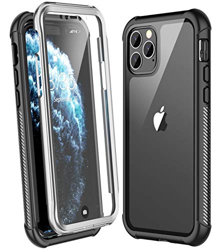 Product Cover Vapesoon iPhone 11 Pro Max case,Full Body Built-in Screen Protector Cover 360 Degree Protection Rugged Dropproof Shockproof Case for iPhone 11 Pro Max (6.5 Inch) 2019-Black/Clear
