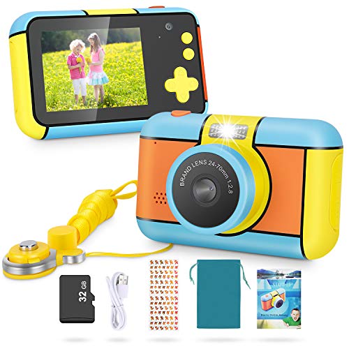 Product Cover Kids Camera - MagicFun 24MP Kid Digital Camera Gifts For Age 3 4 5 6 7 8 9 10 Years Old Boys Girls, 1080P 2.4'' Large LCD Blue Screen Video Camcorder, USB Rechargeable Selfie Camera with 32GB SD Card