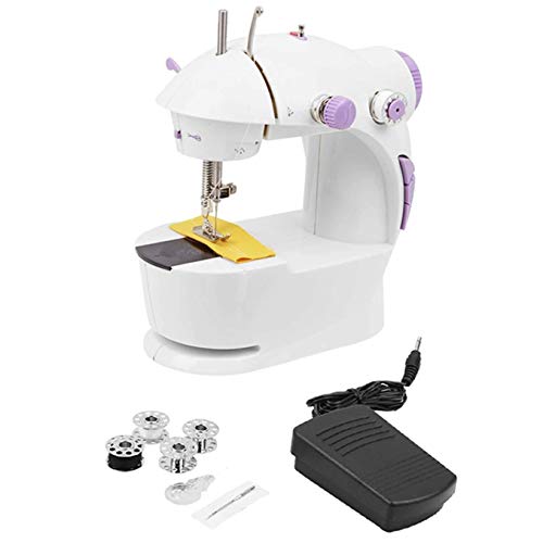 Product Cover HBMALLINDIA Plastic Double Stitches Desktop Multi-Functional Electric Sewing Machine for Household (White)
