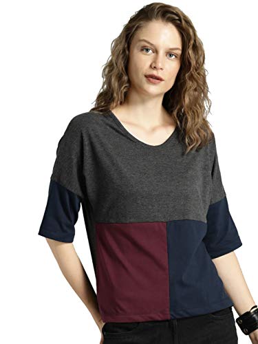 Product Cover FreshTrend Blue Anthra Maroon Cotton Round Neck Tshirt for Women