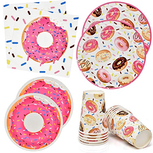 Product Cover Donuts Party Supplies Tableware Set 24 9