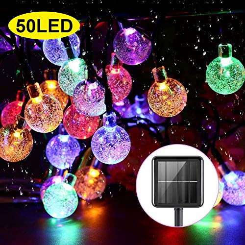 Product Cover Upoom Solar String Lights Garden 50 LED 24Ft Outdoor String Lights Multi-Colored Waterproof Crystal Ball Fairy Lights, Decoration Lighting for Home, Garden, Patio, Yard, Christmas