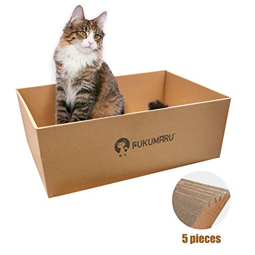 Product Cover FUKUMARU 5packs Cat Scratching Pad,Cats Scratcher Box Cardboard Pet Lounge House