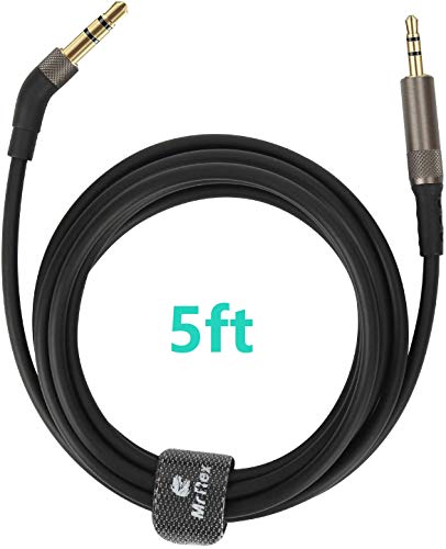 Product Cover Mr Rex 2.5mm to 3.5mm Cable, 5ft Replacement Aux Cord Compatible with Bose QC35 QC25 Noise Cancelling Headphones, JBL Elit 700 E55BT Duet BT and AKG Headset, Flexible Cable with Metal Connector