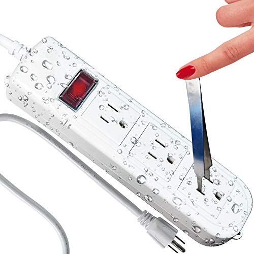 Product Cover Power Strip,Outdoor Power Strip Weatherproof,Electric Shock Proof,6foot Extension Cord,3 Outlets,for Cruise Ship,Office,Garden,Kitchen