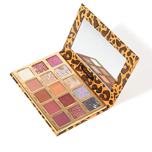 Product Cover Leopard Eyeshadow Palette Docolor 15 Color Eye Shadow Matte Glitter Highly Pigmented Professional Makeup Palette Eye Shadow Powder Long Lasting Waterproof Cosmetic Eye Shadow Palette