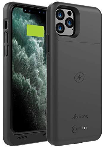 Product Cover Alpatronix iPhone 11 Pro Battery Case, 4200mAh Slim Portable Protective Extended Charger Cover with Qi Wireless Charging Compatible with iPhone 11 Pro (5.8 inch) BXXI Pro - (Black)