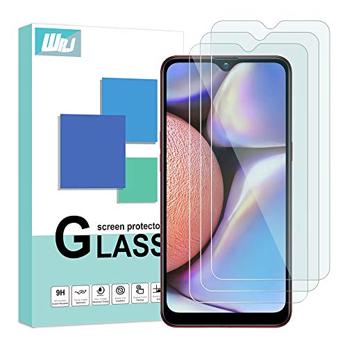 Product Cover [3-Pack] WRJ Screen Protector for Samsung Galaxy A10s, HD Anti-Scratch Anti-Fingerprint No-Bubble 9H Hardness Tempered Glass with Lifetime Replacement Warranty
