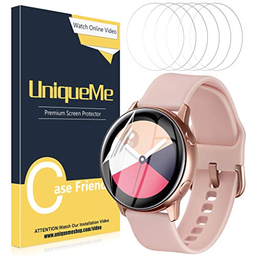 Product Cover [6 Pack] UniqueMe for Samsung Galaxy Watch Active /Active 2(40mm) Screen Protector, TPU Clear Soft Film,HD Clear, Anti-Scratch