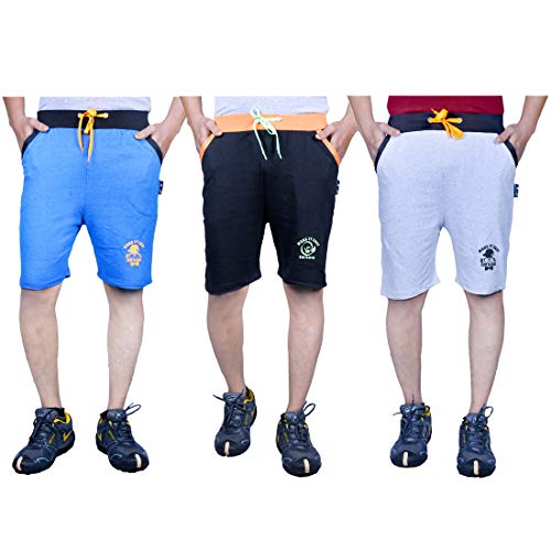 Product Cover Ezee Sleeves Men's Cotton Shorts Combo (Set of 3) Shorts for Gyming/Jogging/Running/Exercise/Cycling | Shorts for Men | Cotton Shorts for Men.