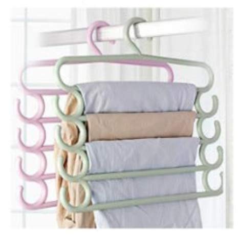 Product Cover HB MALL INDIA 5 Layer Plastic Hangers (Multicolour) - Set of 3