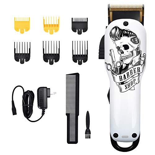 Product Cover Professional Cordless Hair Clippers Electric Hair Cutter Machine Kit Rechargeable Wireless Hair Grooming Trimmers Set with 6Pcs Guide Combs for Men Kids Babies Family Home