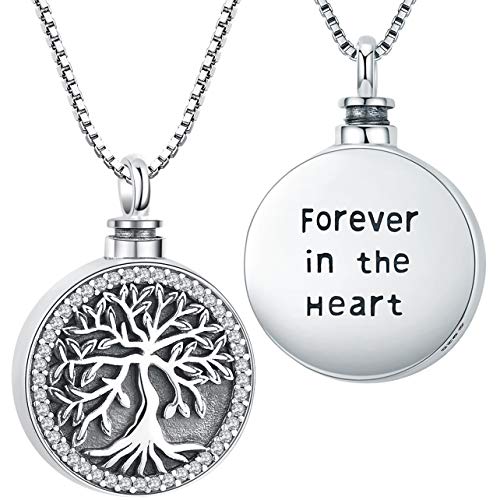 Product Cover Cremation Jewelry for Ashes, Urn Necklace for Women, Sterling Silver Keepsake Pendant Charm