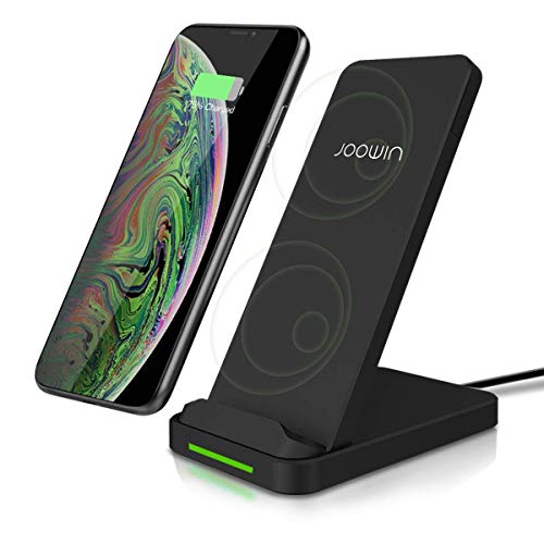 Product Cover Fast Wireless Charger, JOOWIN Qi-Certified Wireless Charging Stand 7.5W for iPhone 11/11 Pro/11 Pro Max/Xs MAX/XS/XR/X/8/8 Plus, 10W for Samsung Galaxy S10+/S10/S9+/S9/S8/ Note 10+/10/9/8 and More