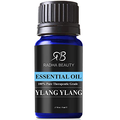 Product Cover Radha Beauty Ylang Ylang Essential Oil, 5mL - 100% Natural Therapeutic Grade for Aromatherapy, Relaxation, Fatigue, Stress, Fragrance for Home & Office