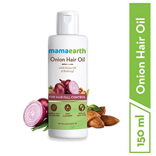 Product Cover Mamaearth Onion Oil for Hair Growth & Hair Fall Control with Redensyl 150ml