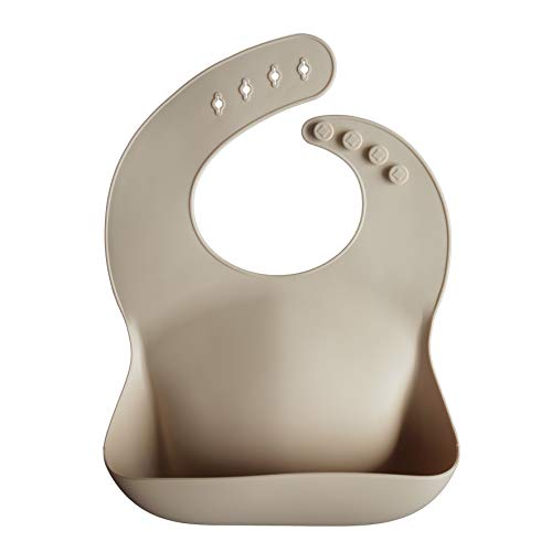Product Cover Mushie Silicone Baby Bib | Adjustable Fit Waterproof Bibs (Shifting Sand)