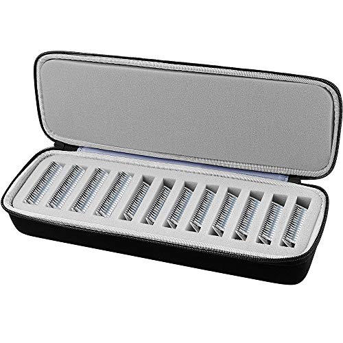 Product Cover COMECASE Grooming Clipper Blade Case Holder Organizer - Hard Travel Carrying Storage Holds 12 Blades - Upgrade