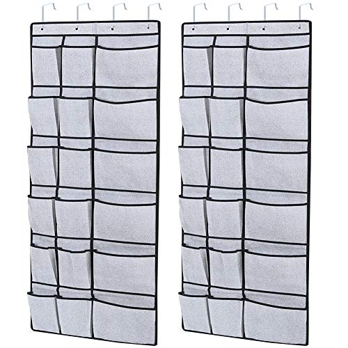 Product Cover 1Easylife Over The Door Shoe Organizer 2 Pack Hanging Shoe Holder Shoe Storage Large, 18 Large Pockets for Mens Womens Shoes Closet Bedroom