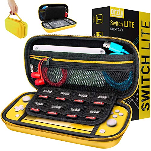 Product Cover Orzly Case for Nintendo Switch Lite - Portable Travel Carry Case with storage for Switch Lite Games & Accessories [Yellow]
