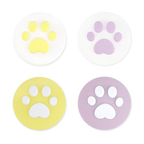 Product Cover GeekShare 4Pcs Silicone Sakura Paw Joy Con Thumb Grip Set Joystick Caps for Switch and Switch Lite Cover Analog Thumb Stick Grips (Cat Claw 03)