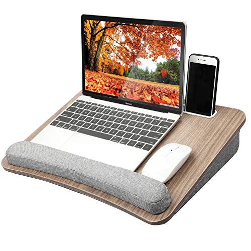 Product Cover HUANUO Lap Laptop Desk - Portable Lap Desk with Pillow Cushion, Fits up to 15.6 inch Laptop, with Anti-Slip Strip & Storage Function for Home Office Students Use as Computer Laptop Stand, Book Tablet