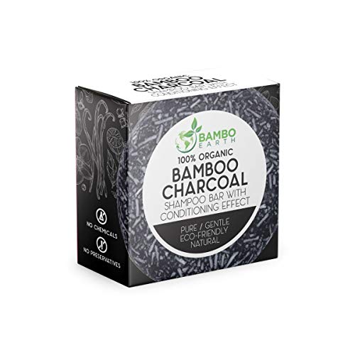 Product Cover Solid Shampoo Bar And Conditioner Effect Hair Soap - 100% Organic Shampoo Bars For Hair With All Natural Plant Based Essential Oils And Zero Waste Biodegradable Packaging (Bamboo Charcoal)