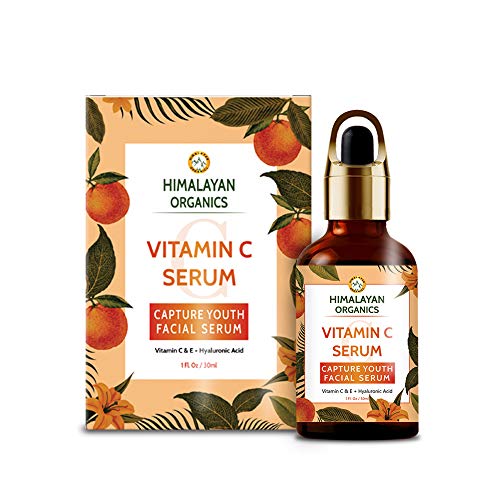 Product Cover Himalayan Organics Vitamin C Serum for face Capture Youth with Hyaluronic Acid and Vitamin E - 30ml - Brightening & Night Skin Repair