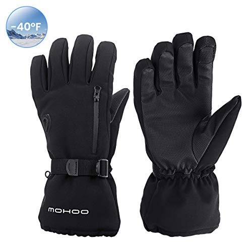 Product Cover MOHOO Ski Gloves Men Women, Waterproof -40℉ Winter Gloves Warm Thermal Skiing Snowboarding Gloves 3M Thinsulate Cold Weather Gloves Touchscreen Snow Gloves for Winter Outdoor Sports Men Women