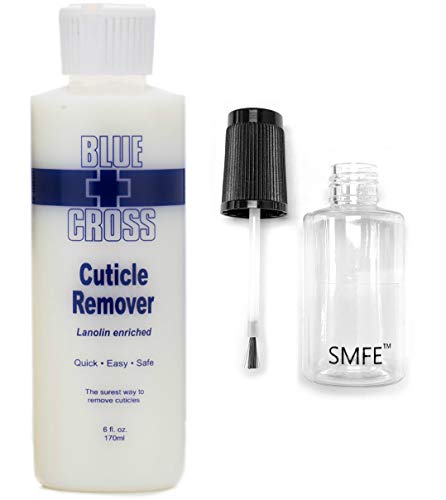 Product Cover 6 Ounce Blue Cross Cuticle Remover and SMFE Empty Applicator Bottle