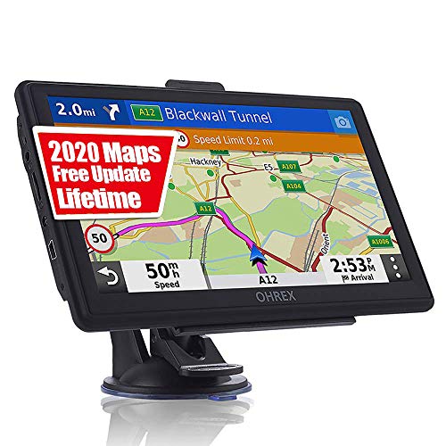 Product Cover GPS Navigation for Car Truck RV, 7 Inch Touch Screen Vehicle GPS, Free Lifetime Maps of North America USA Canada Mexico, Lane Assistance, Spoken Turn-by-Turn Directions Ohrex Navigation System