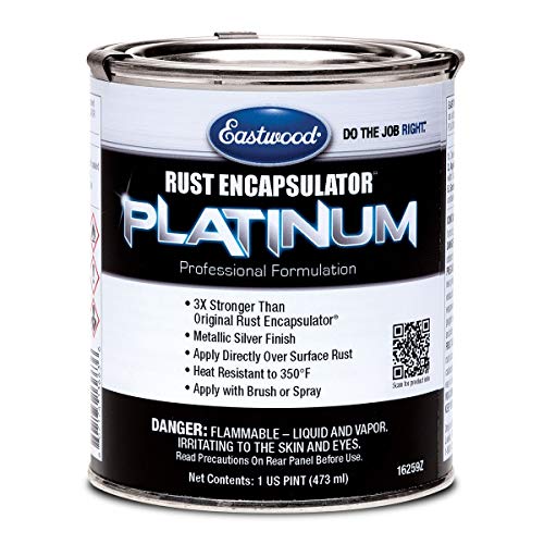 Product Cover Eastwood Rust Encapsulator Platinum Pint UV Resistant Aluminum Finish Easy Apply High-Tech Formula for Vehicles Steel Building Structures