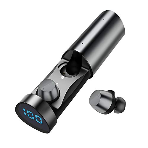 Product Cover True Wireless Earbuds Bluetooth 5.0 Headphones, Stereo Bass Earphones CVC 6.0 Bluetooth Earbuds 4 Hrs Non-Stop Playtime 20 Hrs with Charging Case IPX5 Waterproof Built-in Mic