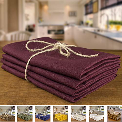 Product Cover jasius Linen Napkins - 4 Pack Natural%100 Linen Napkins, Decorative Wine Cloth Napkin Set, Everyday Use Reusable Fabric Perfect for Table Kitchen Wedding Easter Guest Decorations