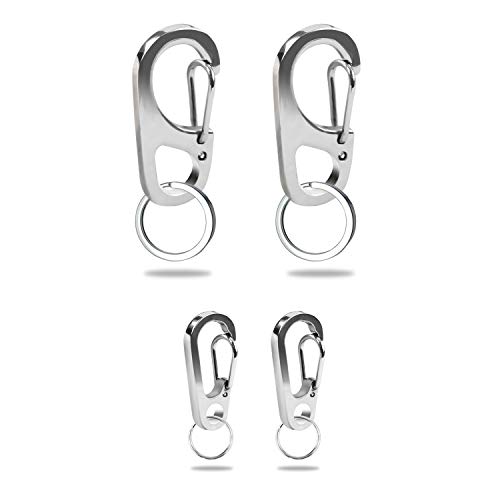 Product Cover Vetoo 4-Pack Pet Tag Quick Clip, Sping-Load Hook Combo Quick Clip with Rings, Easy Change Pet ID Tag Holder for Dog Cat Collars and Harnesses