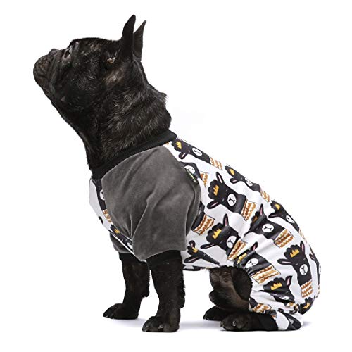 Product Cover Fitwarm Lama Pet Clothes for Dog Pajamas Cat Onesies Lightweight Velvet Black Small