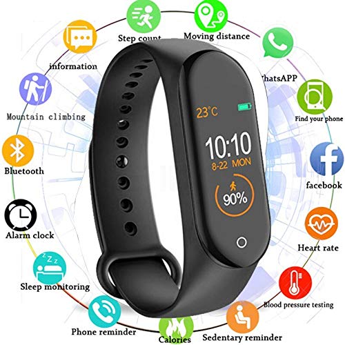 Product Cover KDENTERPRISE AM-4 Smart Band Bluetooth Waterproof Heart Rate Monitor Smart Screen Bracelet Fitness Tracker (Free Size, Black) Pack of 1