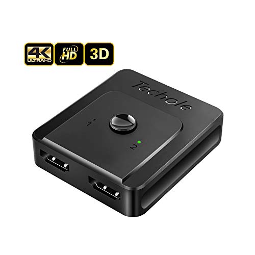 Product Cover HDMI Switch 4K HDMI Splitter-Techole Updated Bi-Directional HDMI Switcher 1 in 2 Out or 2 in 1, No External Power Required, HDMI Switch Splitter Supports 4K 3D HD 1080P for Xbox PS4 Roku HDTV