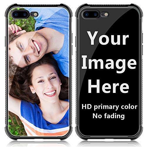 Product Cover Shumei Custom Case for Apple iPhone 7 Plus or iPhone 8 Plus Glass Cover 5.5 inch Anti-Scratch Soft TPU Personalized Photo Make Your Own Picture Phone Cases