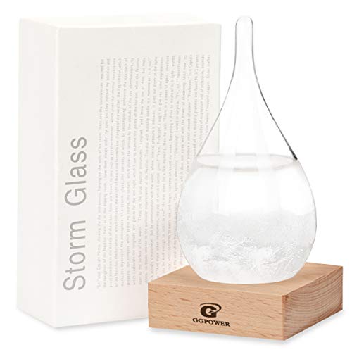 Product Cover G GGPOWER Storm Glass Weather Stations Water Drop Weather Predictor Creative Forecast Nordic Style Decorative (Small-1)