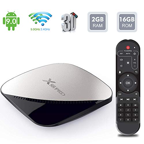 Product Cover Android TV Box, X88 PRO Android 9.0 2GB RAM/16GB ROM RK3318 Quad-Core Support 2.4G/5.0G WiFi Ethernet 10/100M DLNA 3D 4K Mini TV Box