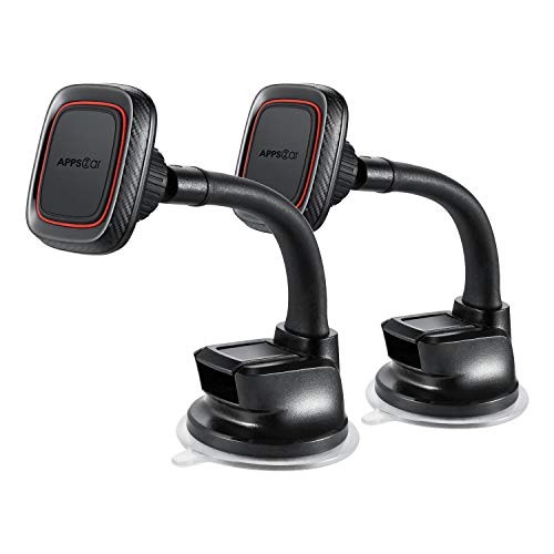 Product Cover [2 Pack] Ultimate Flexible Arm Magnetic Dash Mount Windshield Phone Holder w/Strong Sticky Suction Cup Compatible with iPhone Xs Max X 8 7 Plus Samsung Galaxy S9 S8 Edge Note 8 Huawei P20 pro Sony Z5