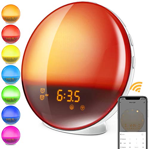 Product Cover Smart Wake-Up Light, Alarm Clock 8 Colored Sunrise Simulation & Sleep Aid, Dual Alarm Clock with FM Radio, Compatiable with Alexa and Google Home