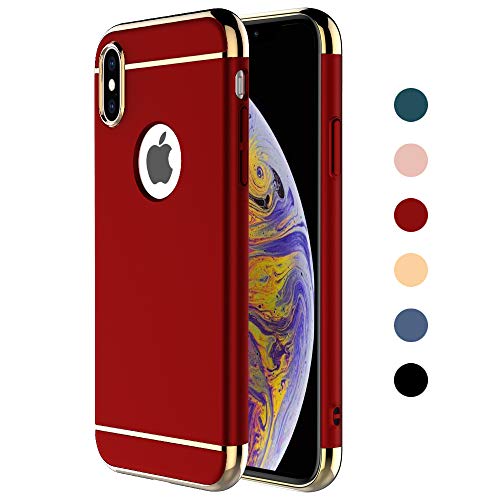 Product Cover RORSOU iPhone Xs Max Case, 3 in 1 Ultra Thin and Slim Hard Case Coated Non Slip Matte Surface with Electroplate Frame for Apple iPhone Xs Max (6.5